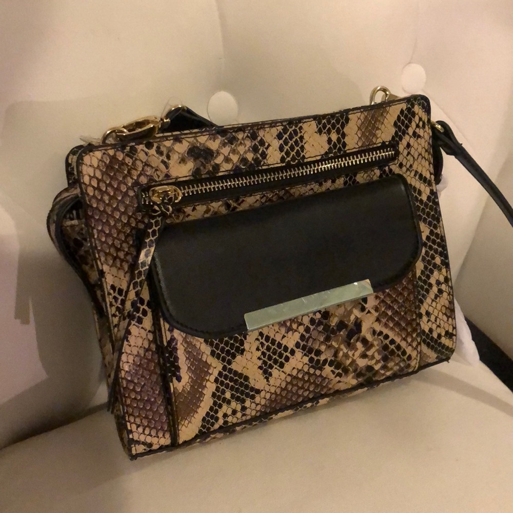 NWT Faux Snakeskin Crossbody Bag